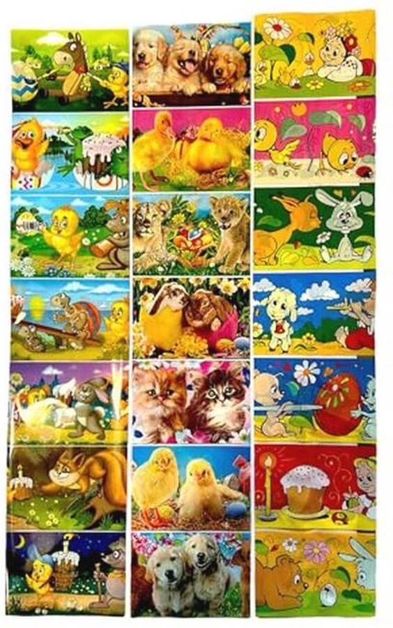 Kleurige paaseieren versieren met krimpfolie voor 21 eieren