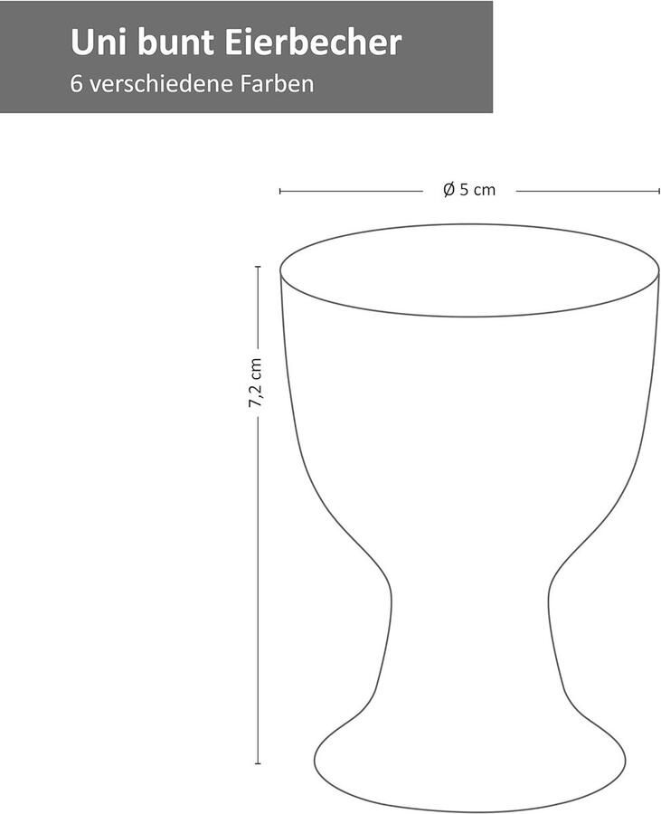 Kleurige set van 6 eierdopjes met voet Vaatwasmachinebestendig voor een stijlvolle ontbijttafel