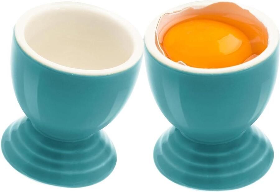 Kleurrijke Eierdopjes Keramiek Eierhouders Porselein Ontbijt Presenteren Veelzijdig Ontwerp 2 stuks Caribbean