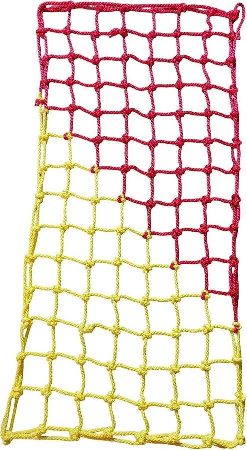 Klimnet Polyester Speeltuin Klimrek Voor Kinderen Buitenspeeltuin Veiligheidsbescherming Boomhut Touwladder Schommelset Jungle Gyms Hindernisbaan(182*182cm(6*6ft) rood geel)