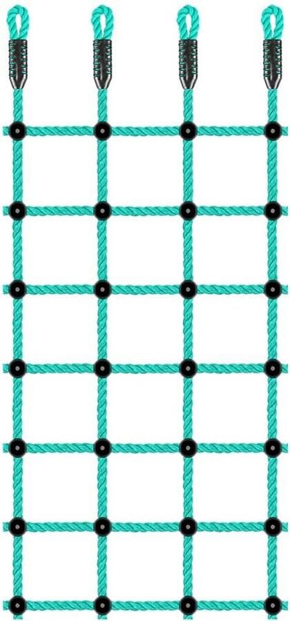 Klimpoort klimnet ladderspel nylon touw buitenspel schommel voor kinderen speelplaats hut trainingsaccessoires 196 x 76 cm