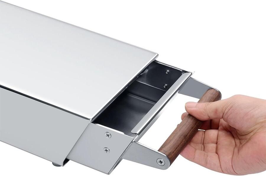 Klopbox Lade Espresso Afvalbak Koffiezetten Compact Onderbouw Model M Zilver