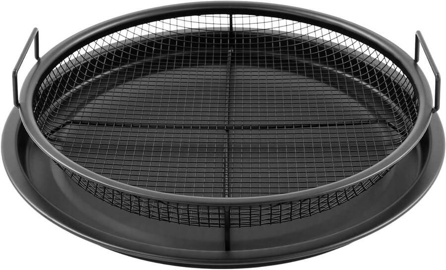Knapperige Mand Set Ovenmand Bakplaat Gezond Bakken Mesh Ontwerp 30 cm Zwart