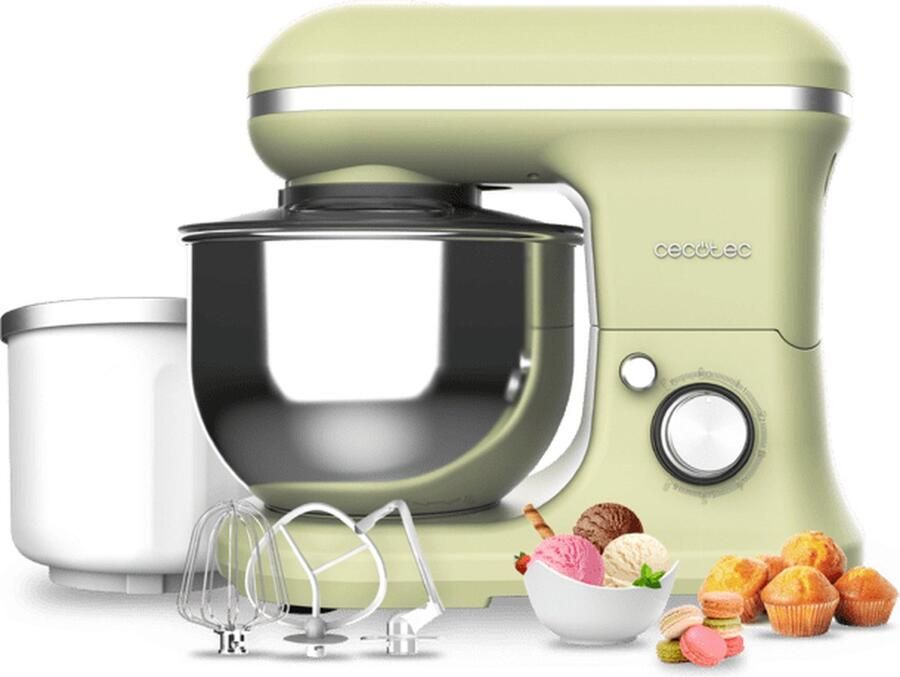 Cecotec Cecomixer Merengue 5L 1200 Staande mixer Groen Kloppen Kneden Mixen Roeren Whisking 5 l Draaiknop 1200 W