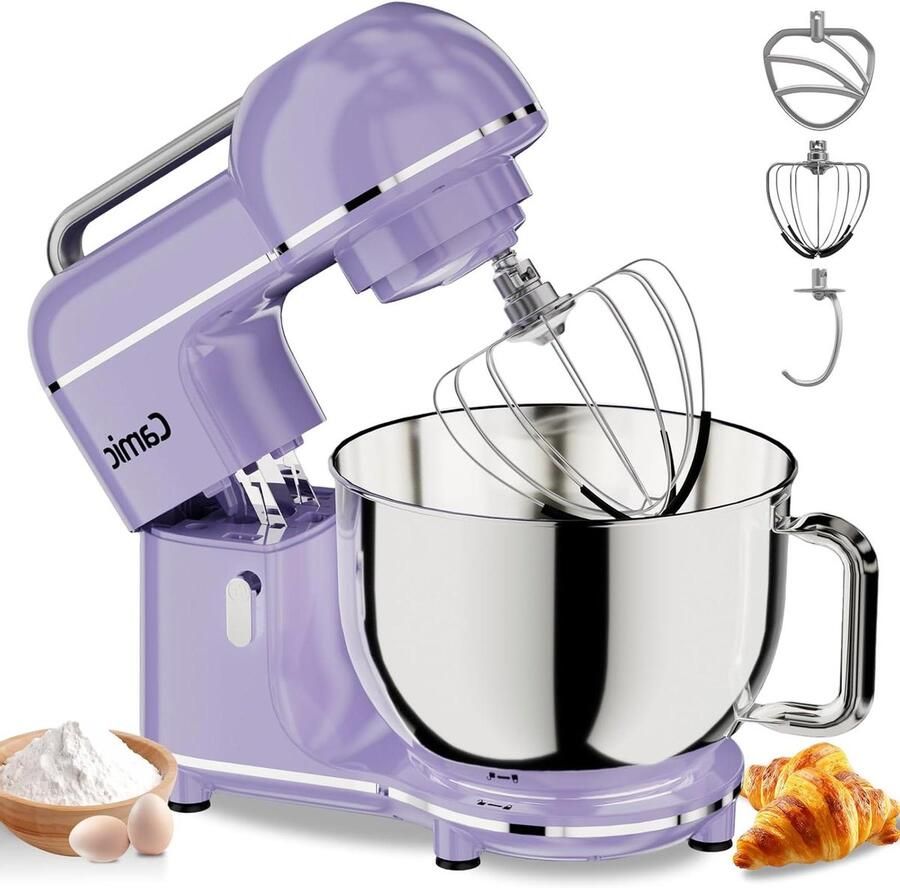 Kneedmachine Keukenmachine Bakmachine Deegmixer Zelf Bakken Thuis Krachtige 7 Liter Kom 300 Watt Vermogen Lichtpaars
