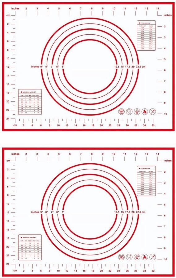 Kneedmat van Silicoon 30 x 40 cm Antislip en Anti-aanbak voor Deeg Perfect voor Pizza en Bakken