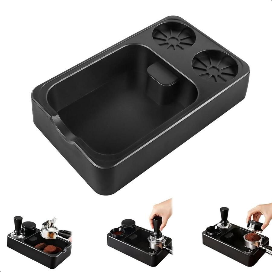 Knock Box Koffie Koffiedikbak Espresso Bereiden 3-in-1 Design Compact Zwart