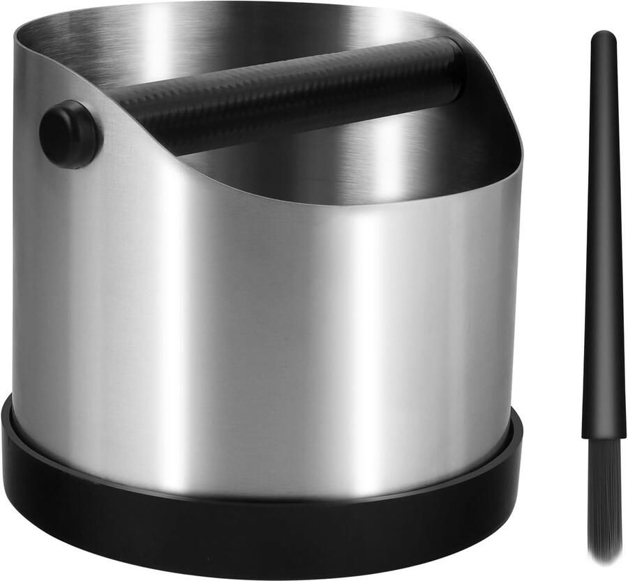 Knock Box van roestvrij staal voor espresso met afneembaar racket en borstel antislip bodem accessoires voor koffiezetapparaat 1400 ml