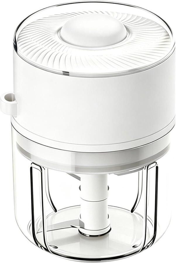 Knoflook Hakker Mini Keukenmachine Snel Ingrediënten Snijden Draadloos Werken 350 ml Capaciteit Wit