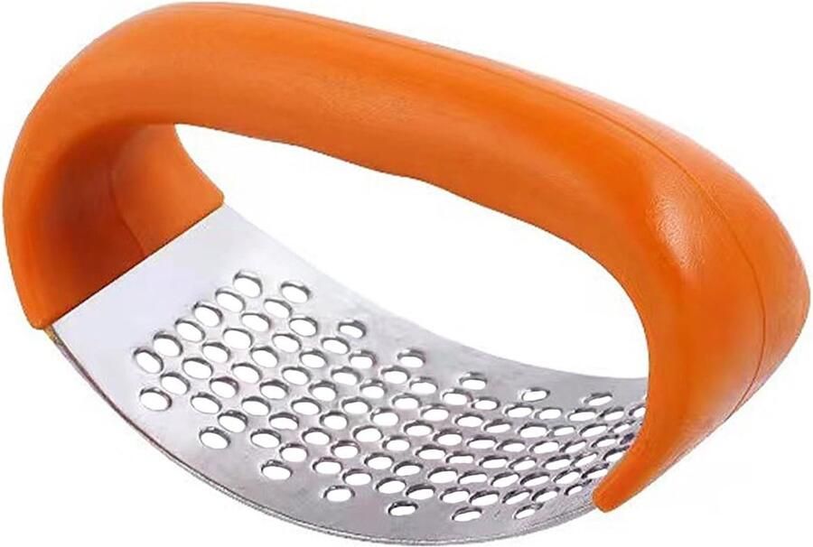 Knoflookpers van roestvrij staal robuuste knoflookmolen van roestvrij staal met dunschiller en reinigingsborstel voor het hakken van knoflook keukengerei (1 stuk)