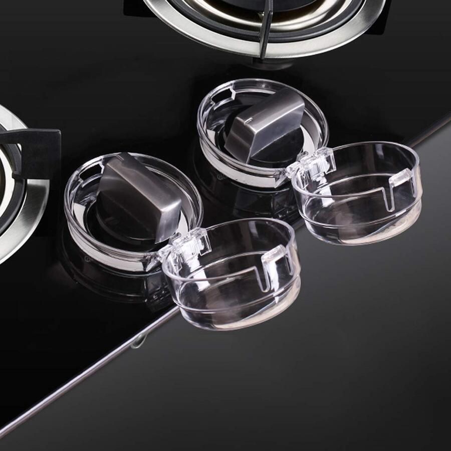Knoopbeveiliging Kinderveiligheid Universele Gasfornuis Beschermkap Met Transparante Design 8 Stuks Voor Baby's En Peuters