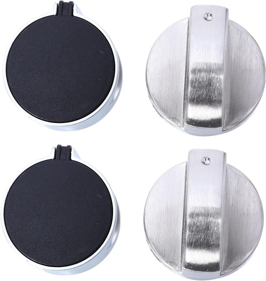 Knoppen Gasfornuis Draaigrepen Oven Bediening Zinklegering Materiaal 3.6 cm Zwart en Zilver