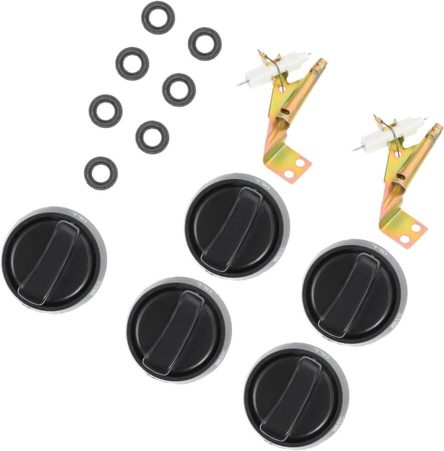 Knoppen Gasfornuis Draaiknoppen Fornuis Keuken Reparatie Universele Pasvorm 5 x 5 x 3 cm Zwart