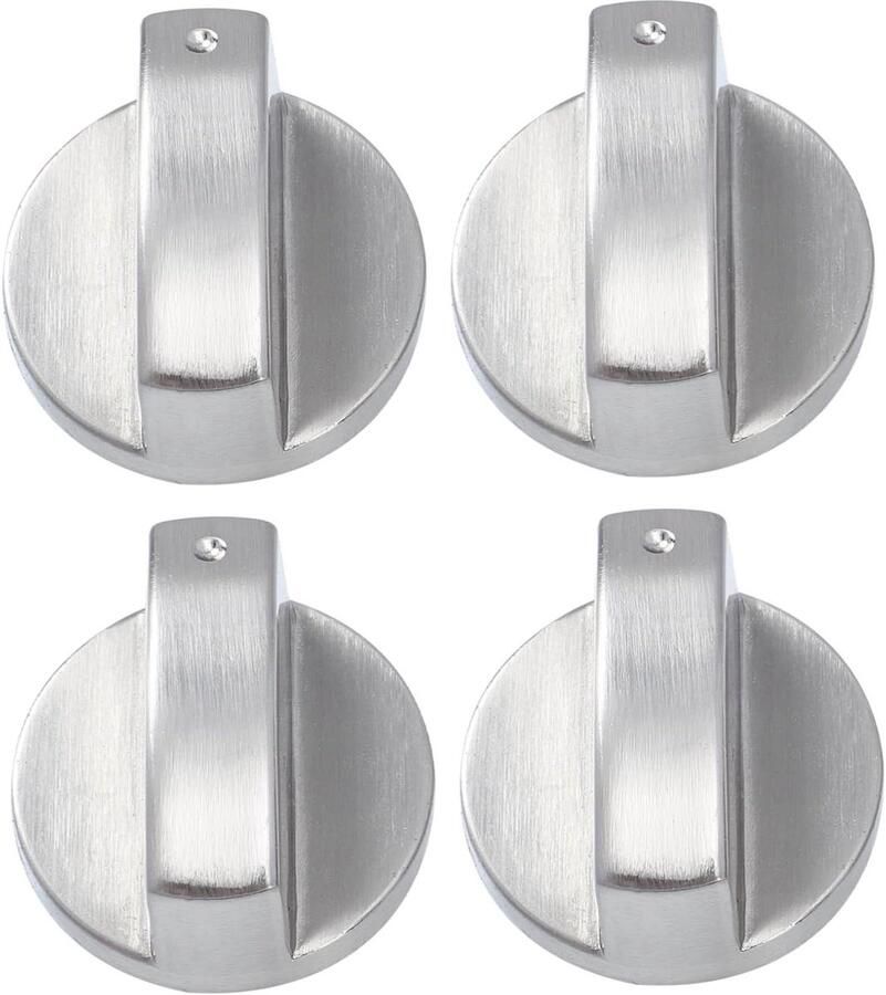 Knoppen Gasfornuis Kookplaat Knoppen Fornuis Reparatie Zinklegering Materiaal 8 stuks Zilver
