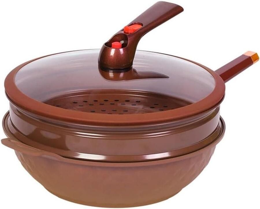 Koeken- en Sauteerpan Koekenpan Veelzijdig Koken Fysieke Antiaanbaklaag 3000 Gram Rosso