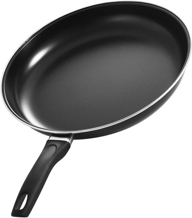 Ronde Koekenpan met anti-aanbaklaag Koken en bakken Gelijkmatige warmteverdeling 30cm Zwart