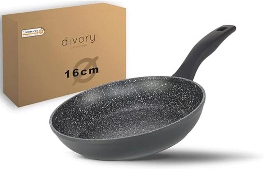 Koekenpan 16cm Kleine universele pan met antiaanbaklaag voor alle fornuizen Veilige handgrepen vaatwasmachinebestendig - Foto 2