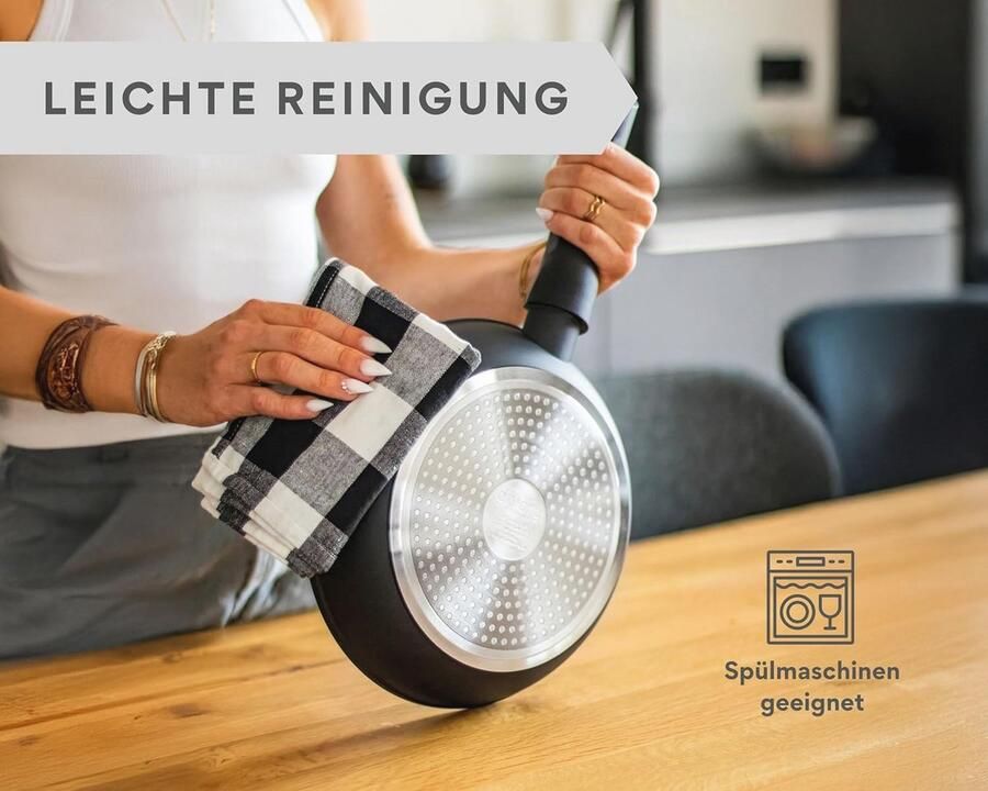 Koekenpan 16cm Kleine universele pan met antiaanbaklaag voor alle fornuizen Veilige handgrepen vaatwasmachinebestendig - Foto 2