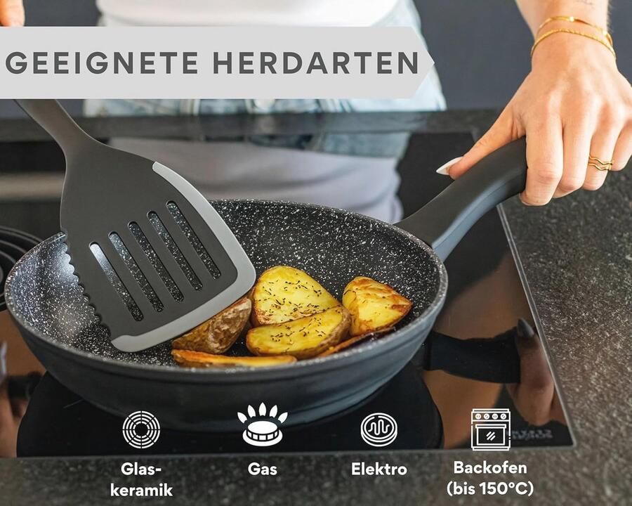 Koekenpan 16cm Kleine universele pan met antiaanbaklaag voor alle fornuizen Veilige handgrepen vaatwasmachinebestendig