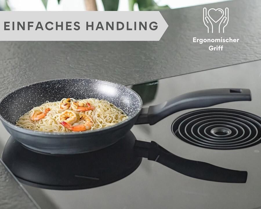 Koekenpan 16cm Kleine universele pan met antiaanbaklaag voor alle fornuizen Veilige handgrepen vaatwasmachinebestendig - Foto 3