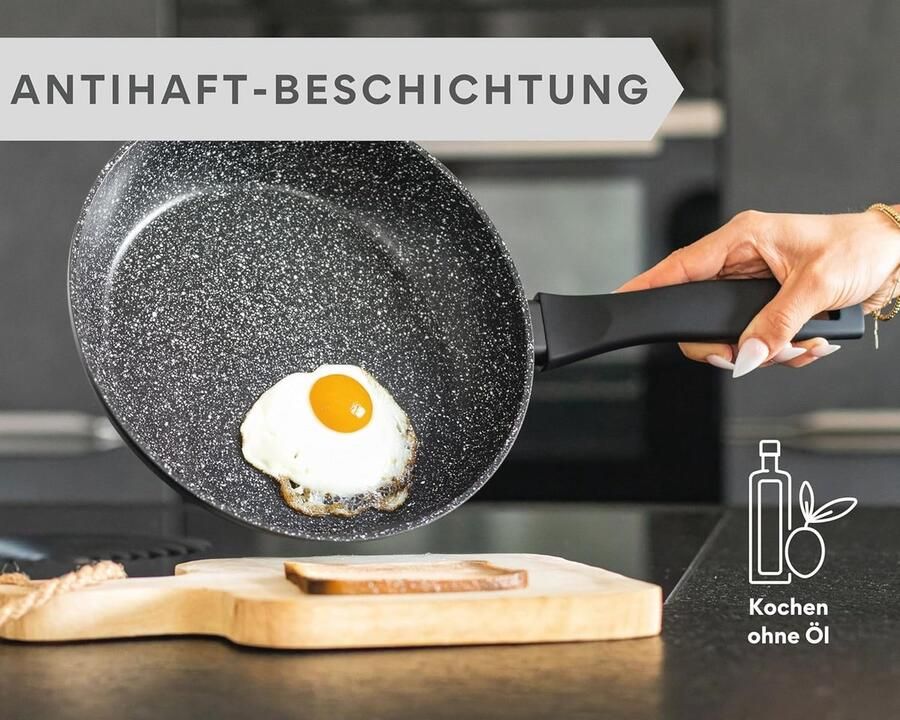 Koekenpan 16cm Kleine universele pan met antiaanbaklaag voor alle fornuizen Veilige handgrepen vaatwasmachinebestendig - Foto 4
