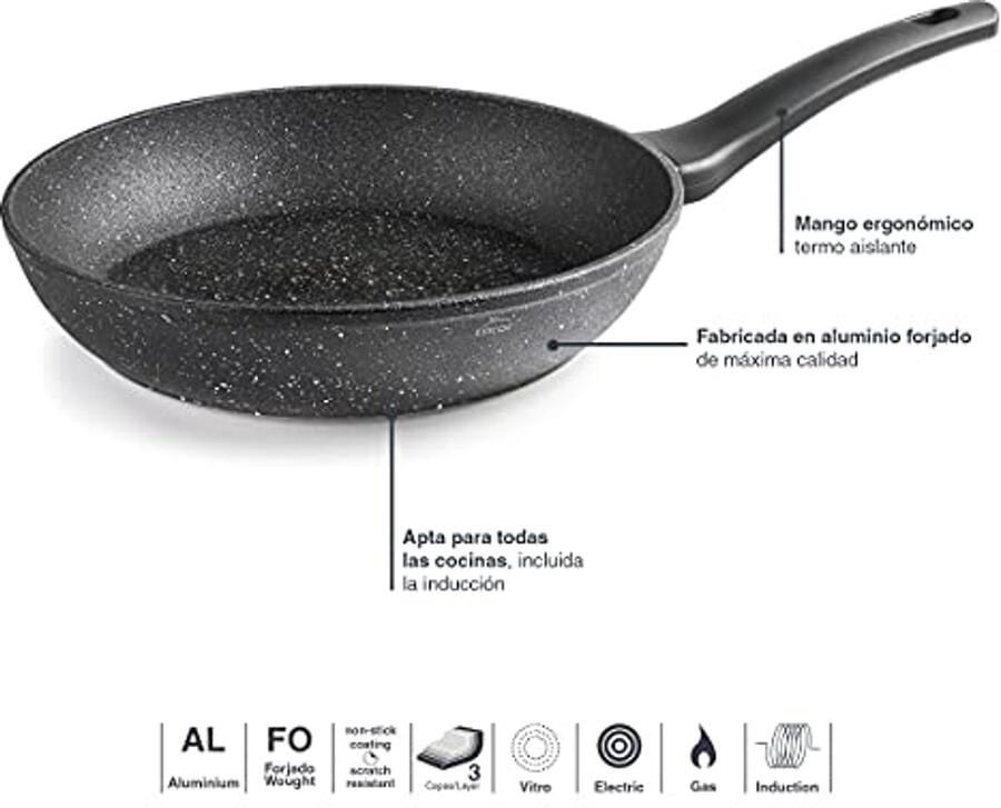 Koekenpan Ø 18 cm Antiaanbaklaag en Ergonomische Handgreep