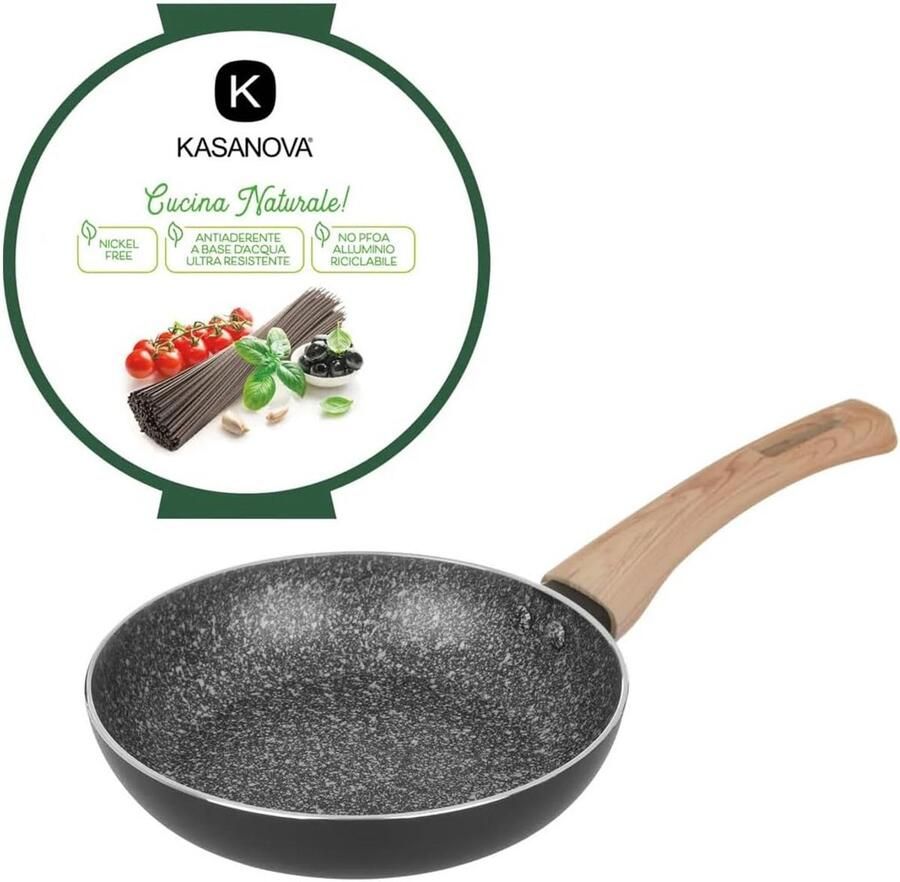 Koekenpan 18 cm zwart geschikt voor inductie