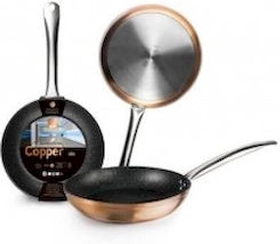 Koekenpan 20 cm Aluminium met Antiaanbaklaag en Steenmotief Geschikt voor Inductie