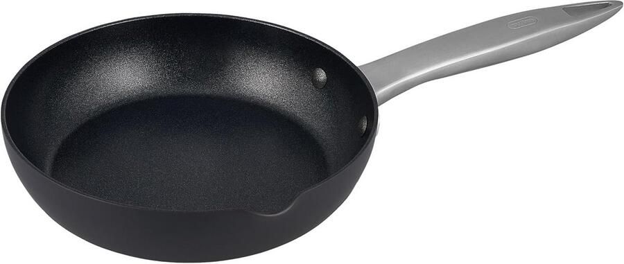 Koekenpan 20 cm met schenktuit hard-geanodiseerd aluminium anti-aanbaklaag geschikt voor inductie en oven vaatwasserbestendig