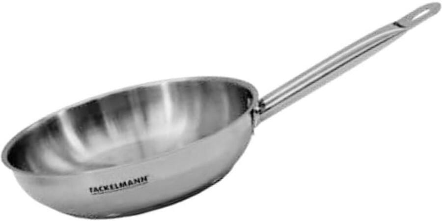 Koekenpan 20 cm roestvrij staal voor alle warmtebronnen inclusief inductie PFAS-vrij ovenbestendig tot 200°C