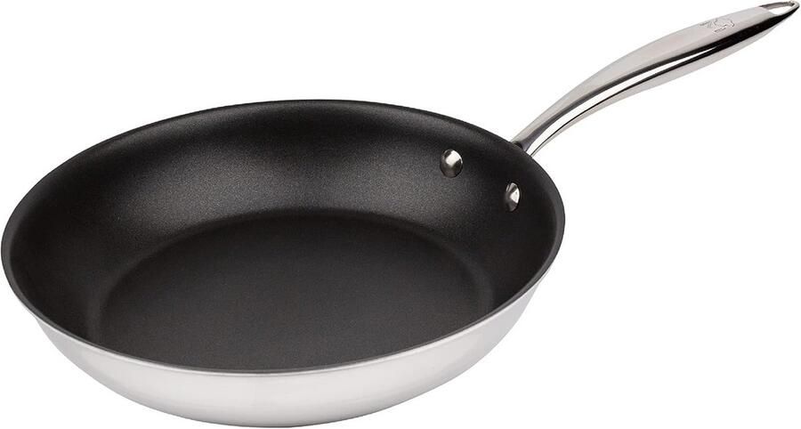 Koekenpan 24 cm hoog 5 cm antiaanbak roestvrij staal