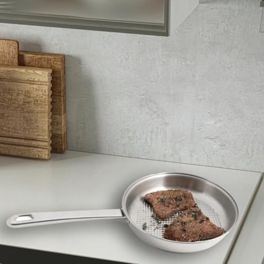 Koekenpan 24 cm met Drievoudige Bodem en Hittebestendige Handgreep Geschikt voor Inductie en Vaatwasser