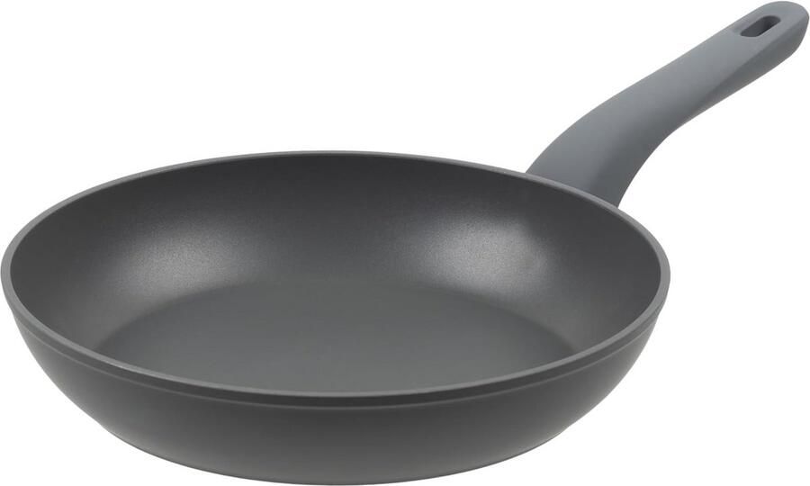 Koekenpan 24 cm van recyclebaar aluminium geschikt voor inductie en alle kookplaten keramische PFAS-vrije antiaanbaklaag versterkte bodem ergonomische handgreep