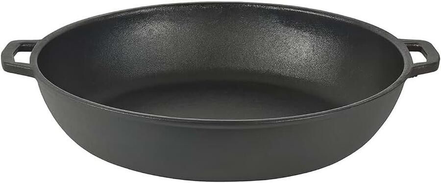 Koekenpan Ø26 cm – PFAS-vrij & premium kwaliteit – Geschikt voor inductie grill & oven – Outdoor BBQ-pan – Veelzijdig kookgerei in matzwart – Zwart
