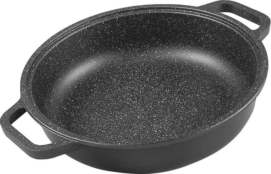 Koekenpan 28 cm met Steenoppervlak Hoge Warmtegeleiding