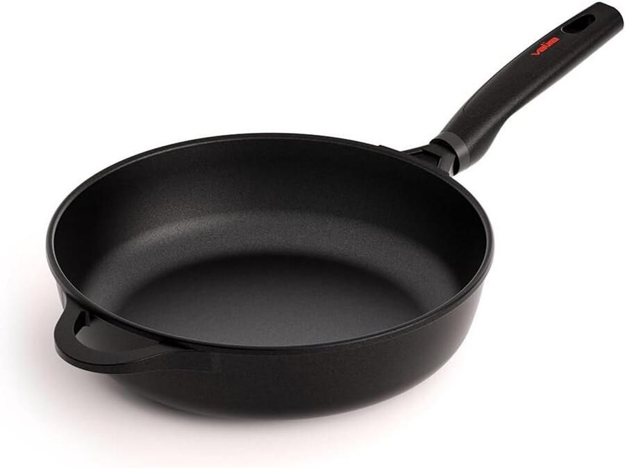 Koekenpan 28 cm zwart gietaluminium niet inductie