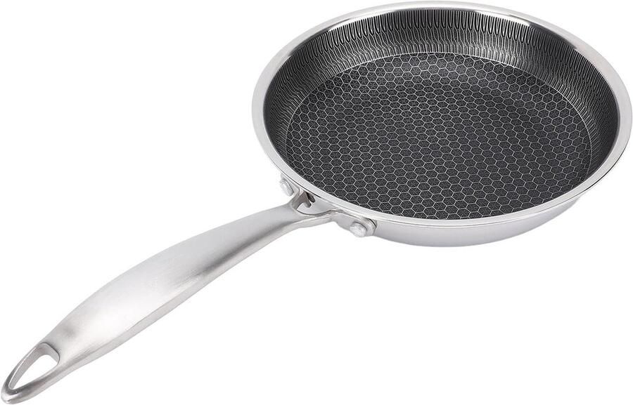 Koekenpan 30cm Antiaanbakpan Hittebestendig Veelzijdig Koken Dubbelzijdige Honingraat 30 Centimeter Diameter Zilverkleurig