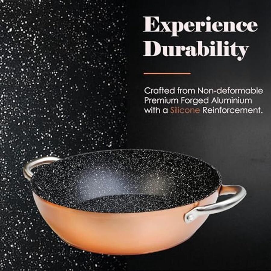 Koekenpan 32 cm in gesmeed aluminium met antiaanbaklaag