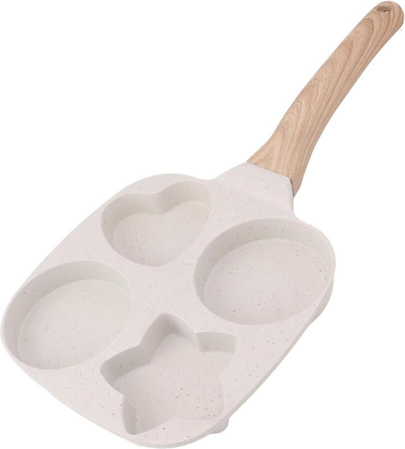 Koekenpan 4 Eieren Omelet Pan Snel Ontbijten Gelijkmatige Hitte 21x19cm Zwart