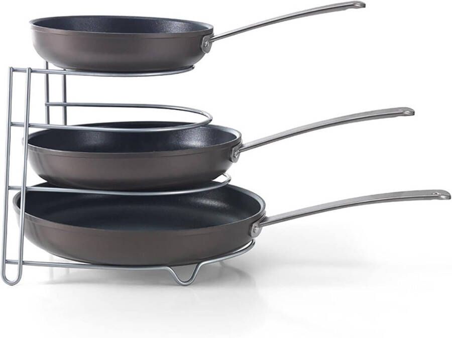 Koekenpan 4 niveaus Roestvrij Antistatisch Grijs 23x27 cm