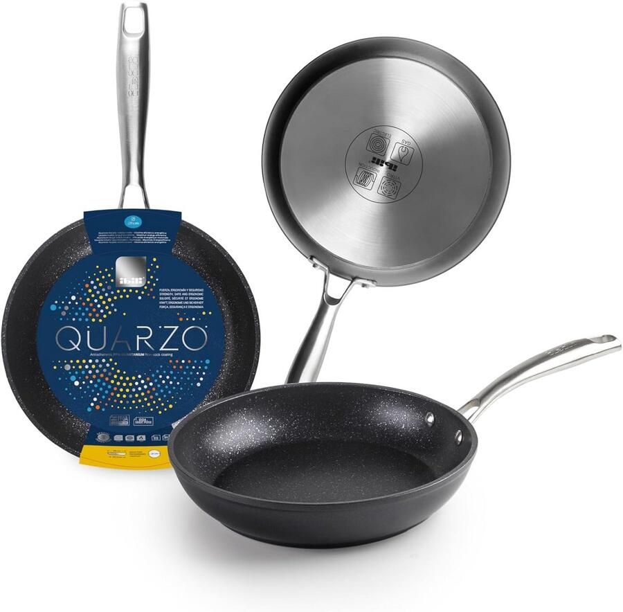 Koekenpan Kwarts Lekker Koken Antiaanbaklaag 22 cm Grijs