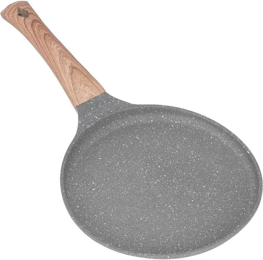 Koekenpan Aluminium Anti-aanbak pan Ontbijt Bakken Magnetische basis 24CM Zwart