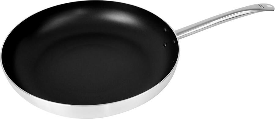 Koekenpan Aluminium Anti-aanbak Pan Professioneel Gebruik Inductie Geschikt 40 cm Diameter Zilver