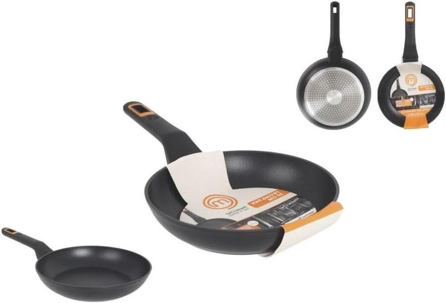 Koekenpan Aluminium Antiaanbak Pan Dagelijks Koken Gelijkmatige Warmte 20 cm Zwart