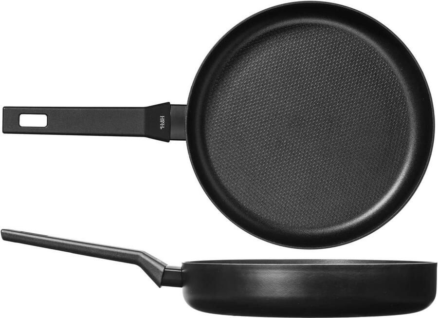 Koekenpan Aluminium Antiaanbaklaag Pan Gezond Koken Honingraat Textuur 28 cm Zwart