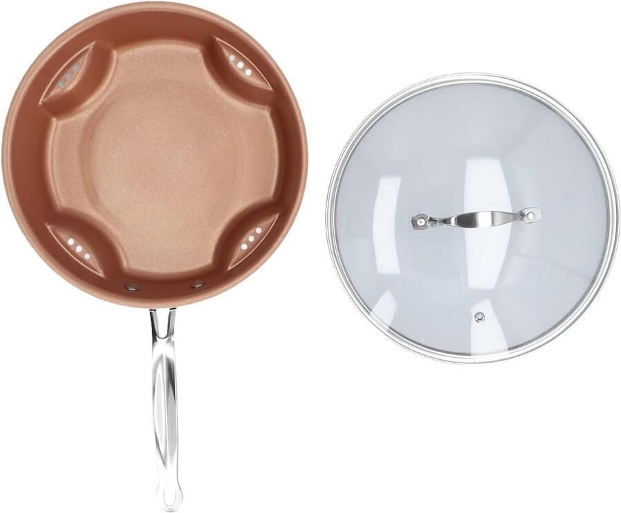 Koekenpan Aluminium Antiaanbakpan Dagelijks Koken Duurzaam Krasbestendig 28 cm Diameter