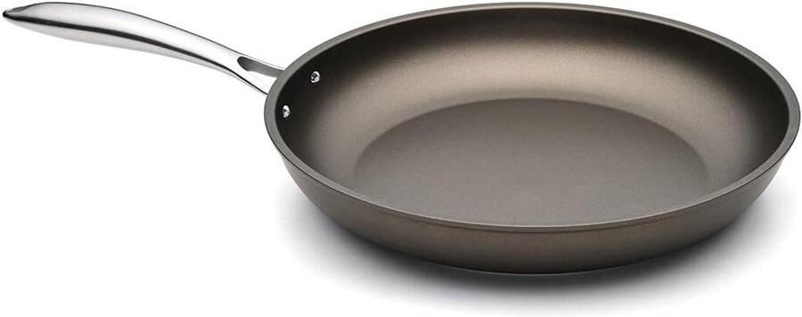 Koekenpan Aluminium Braadpan Antikleef Natuurlijk Koken Ollia-Tech HT Coating 32 cm Zilver
