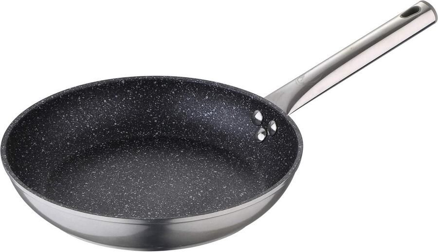 Koekenpan Aluminium Dagelijks Koken Marmeren Antiaanbaklaag 20 x 4.3 cm Zilver