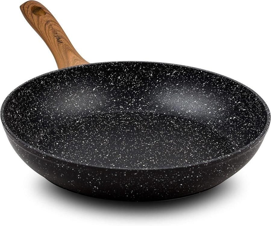 Koekenpan Aluminium Gezond Koken Krasbestendige Coating 30 cm Zwart