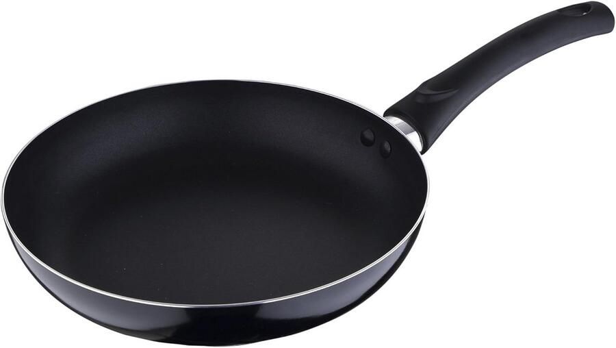 Koekenpan Aluminium Koekenpan Dagelijks Koken Snelle Warmteverdeling 30 cm Zwart